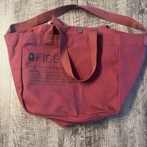 Figs dark cherry canvas tote